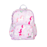 Girls Large Pink Personalised Magical Unicorn Print Backpack