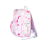 Girls Large Pink Personalised Magical Unicorn Print Backpack