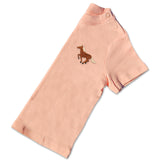 Organic Baby Running Horse T Shirt - Brown Embroidery
