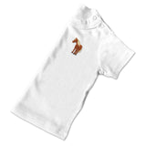 Organic Baby Standing Horse T Shirt - Brown Embroidery