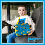Boys Green Personalised Digger Print Lunch Box