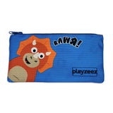 Kids Orange and Blue Dinosaur Print Pencil Case - Terry the Triceratops