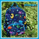 Kids Medium Blue Personalised Dinosaur Print Rucksack