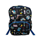 Kids Large Blue and Black Personalised Gaming Print Backpack