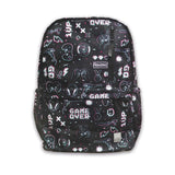 Kids Large Black Personalised Gaming Print Backpack