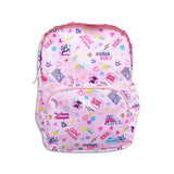 Girls Large Pink Personalised Slogan Print Backpack
