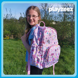 Girls Large Pink Personalised Slogan Print Backpack