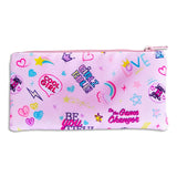 Girls Pink Slogan Print Pencil Case