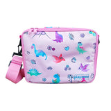 Girls Blush Pink Personalised Dinosaur Print Lunch Box