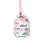 Girls Mini Pink Personalised Tractor & Farm Print Backpack with Reins