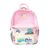 Girls Mini Pink Personalised Tractor & Farm Print Backpack with Reins
