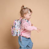 Girls Mini Pink Personalised Tractor & Farm Print Backpack with Reins