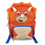 Kids Orange and Blue Personalised Dinosaur Backpack - Terry the Triceratops