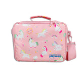 Girls Pink Personalised Unicorn Print Lunch Bag