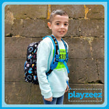 Kids Large Blue and Black Personalised Gaming Print Backpack
