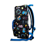 Kids Large Blue and Black Personalised Gaming Print Backpack