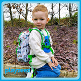 Boys Medium Green Personalised Tractor Backpack