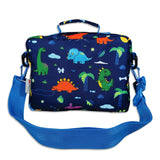 Kids Blue Personalised Dinosaur Print Lunch Box