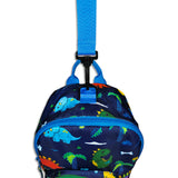 Toddler Mini Blue Dinosaur Print Backpack with Reins