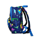 Toddler Mini Blue Dinosaur Print Backpack with Reins
