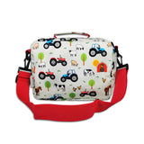 Boys Red Personalised Tractor Lunch Box