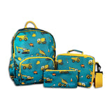 Boys Large Green Personalised Digger Print Backpack