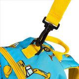 Toddler Mini Bright Blue Personalised Digger Print Backpack