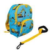 Toddler Mini Bright Blue Personalised Digger Print Backpack