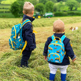 Toddler Mini Bright Blue Personalised Digger Print Backpack