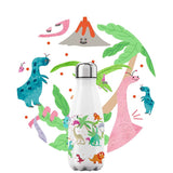 Kids White Dinosaur Water Bottle 350ml