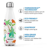 Kids White Dinosaur Water Bottle 350ml