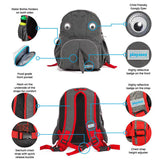 Kai the Shark Grey Personalised Medium Backpack
