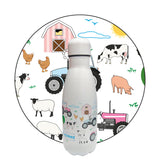Girls Pink Tractor Water Bottle 350ml