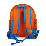 Kids Orange and Blue Personalised Dinosaur Backpack - Terry the Triceratops