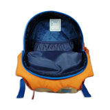 Kids Orange and Blue Personalised Dinosaur Backpack - Terry the Triceratops