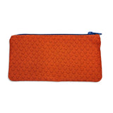 Kids Orange and Blue Dinosaur Print Pencil Case - Terry the Triceratops