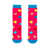 Squelch Pink Heart Mini Welly Sock 3-6 Years