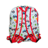 Boys Large Red Personalised Tractor Backpack
