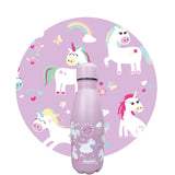 Girls Lilac Unicorn Water Bottle 350ml