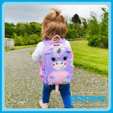 Girls Pink Personalised Mini Unicorn Backpack with Reins - Luna the Unicorn