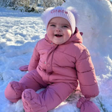 Baby Double Pom Pom Beanie Hat - Blush Pink