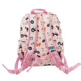 Girls Large Pink Personalised Farm & Tractor Backpack