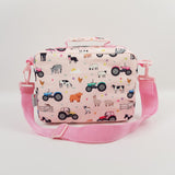 Girls Personalised Pink Farm & Tractor Lunch Box