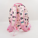 Girls Medium Personalised Pink Farm & Tractor Backpack