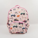 Girls Medium Personalised Pink Farm & Tractor Backpack
