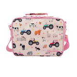 Girls Personalised Pink Farm & Tractor Lunch Box