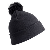 Kids Beanie with Pom Pom - Black
