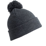 Kids Beanie with Pom Pom - Grey