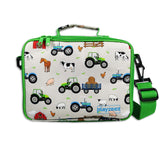 Boys Green Personalised Tractor Lunch Box
