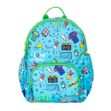 Kids Medium Multi Colour Personalised Football Print Backpack